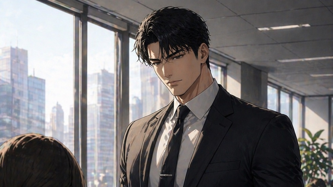 朝のオフィスで