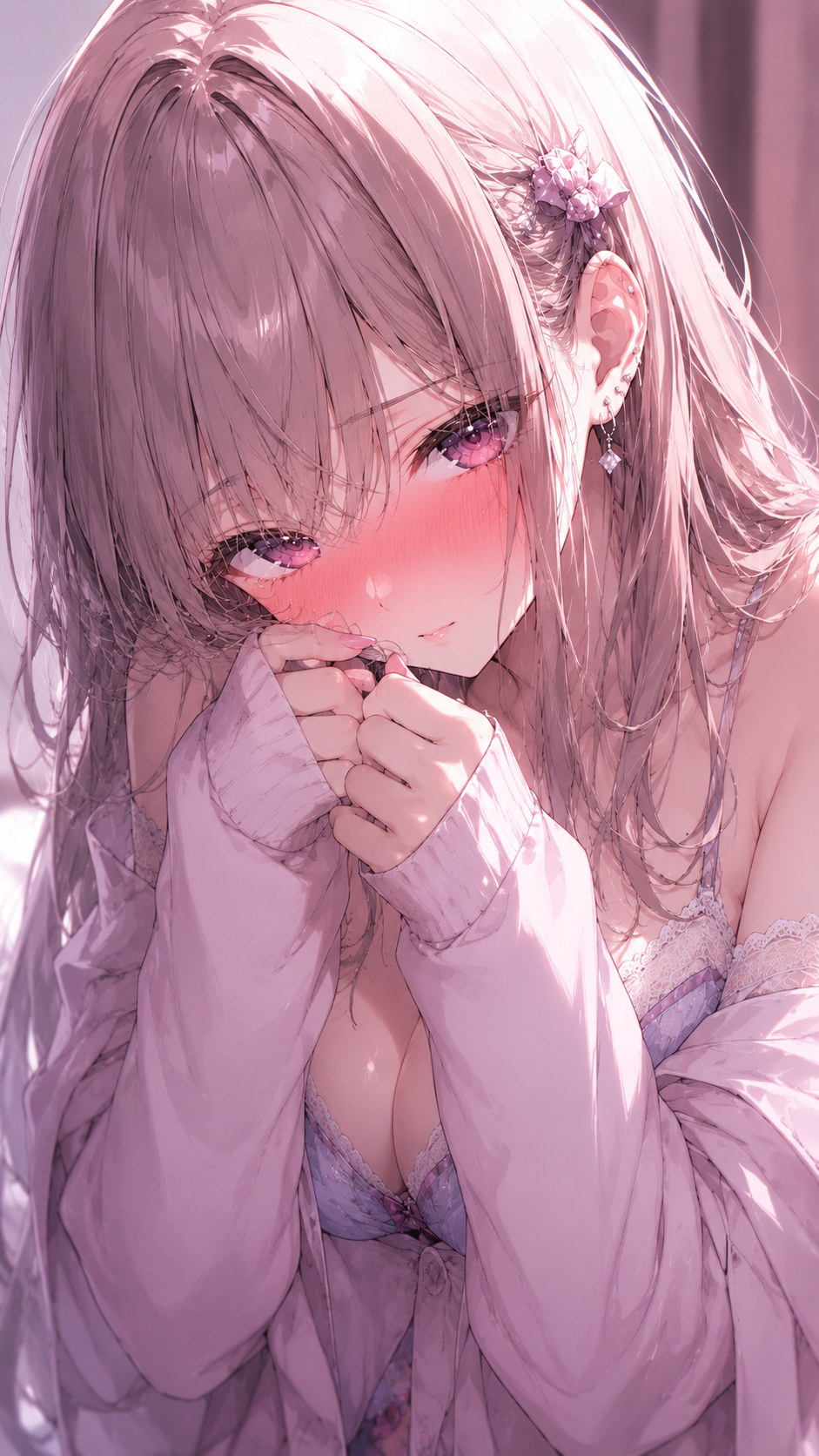 照れている結衣