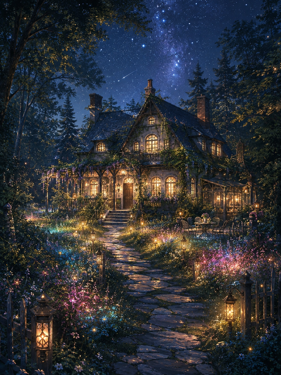 屋敷外観（夜）