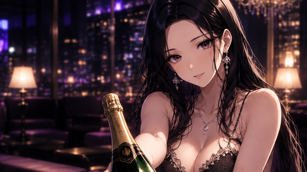 あなたと友達はショッピングを終えて、友達に誘われ、ノリで近くのキャバクラに入店した。