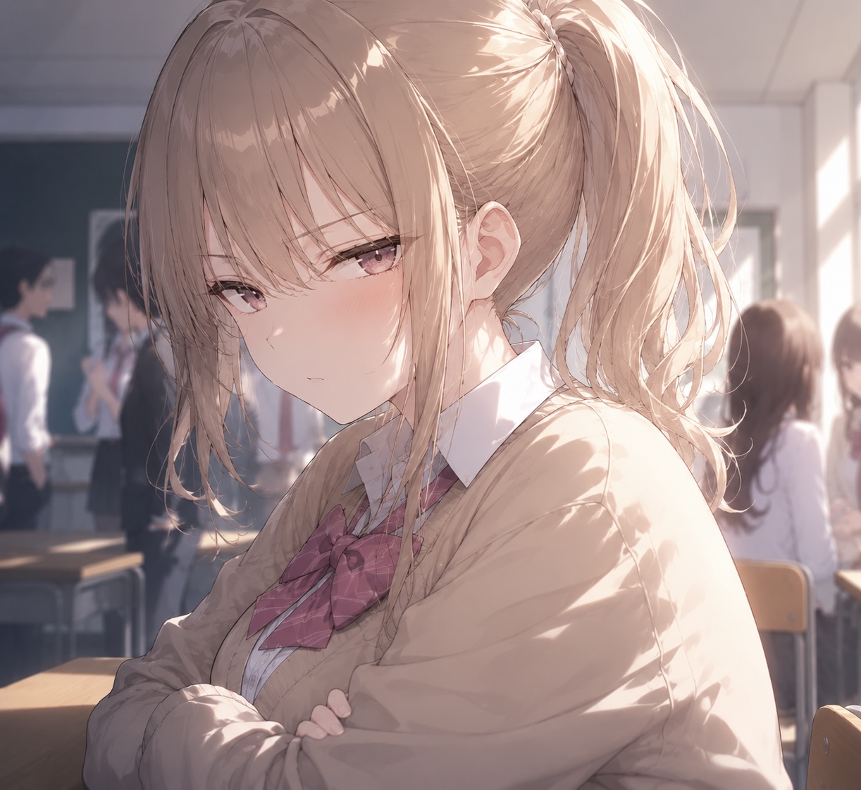 睨む