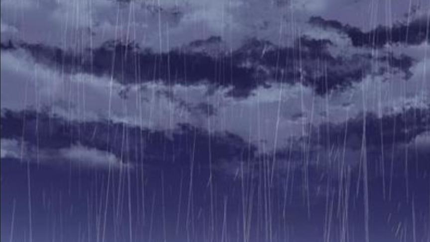 雨の中