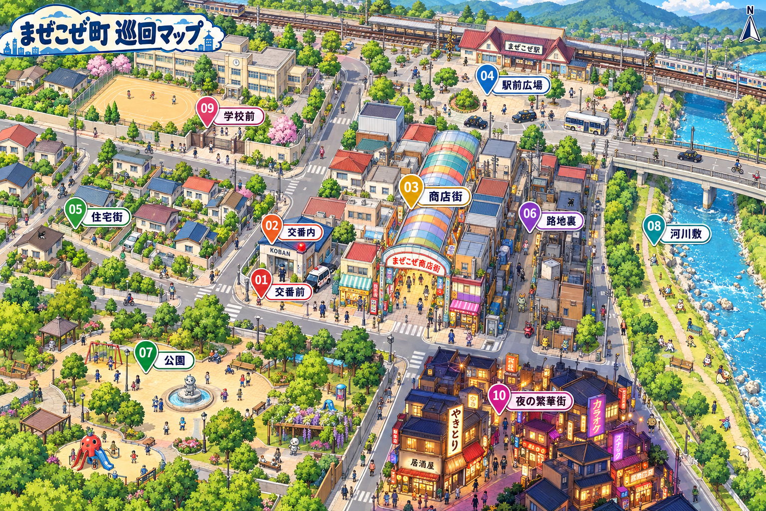まぜこぜ町巡回マップ