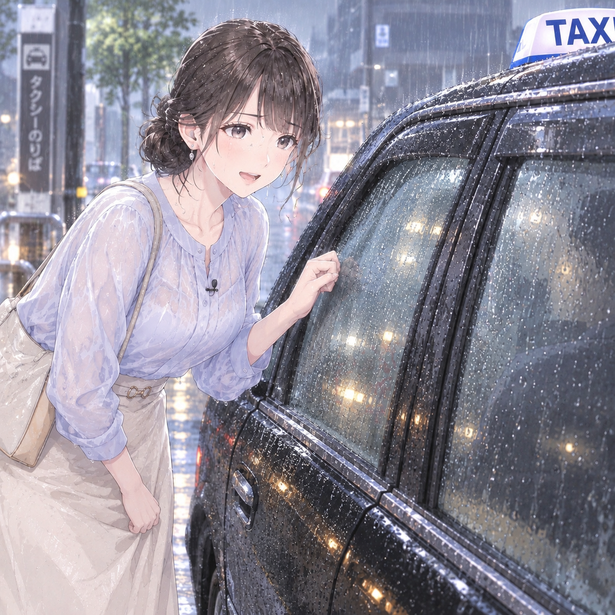 止まっていたタクシーに声をかける