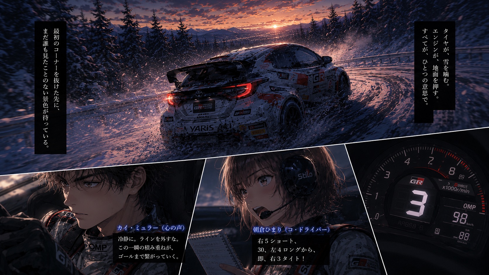 「STAGE 0 ― 北海道、午前五時。雪煙の中、運命のエンジンが鳴る。」