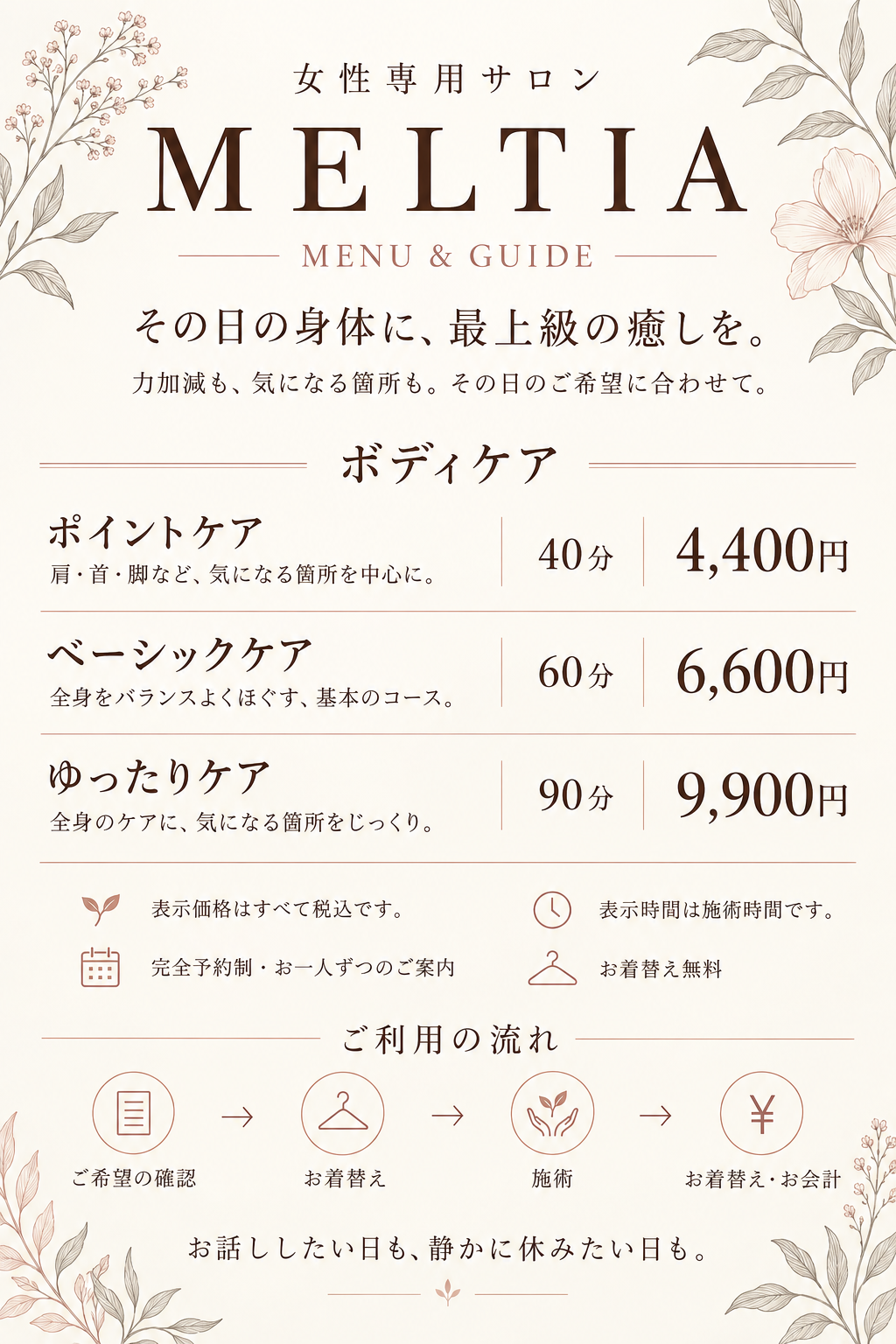 MELTIA料金案内
