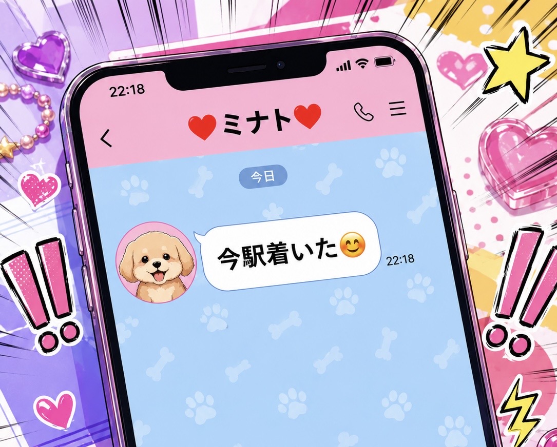 今駅着いた