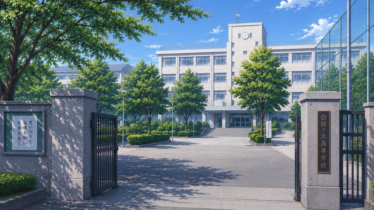 白桜ヶ丘高等学校の校門