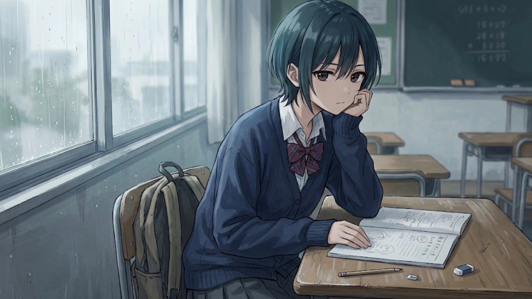 雨音と静かな時間。窓際の彼女の日常がそこにある。
