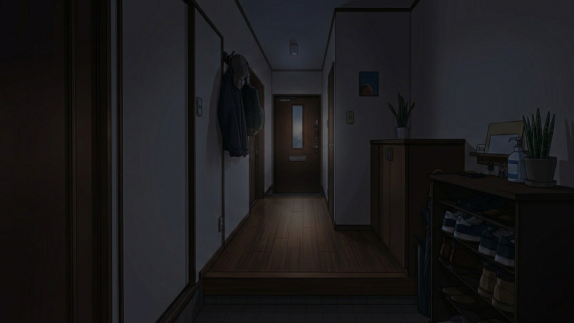 玄関にて