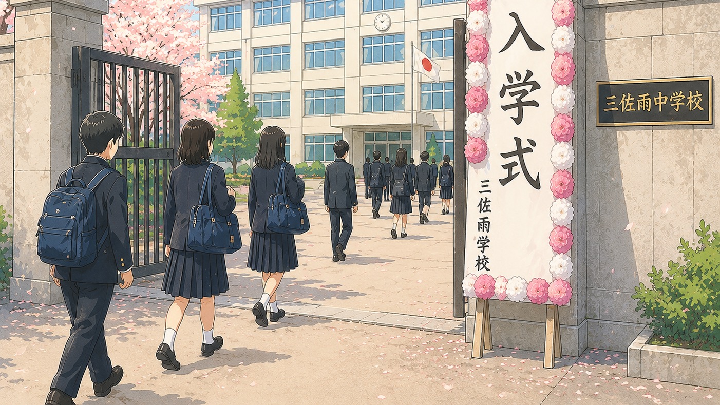 入学式の日正門