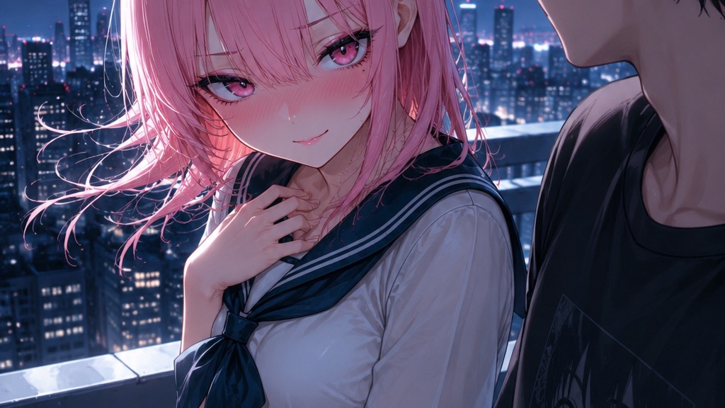 屋上で本音を少しだけ見せる夜