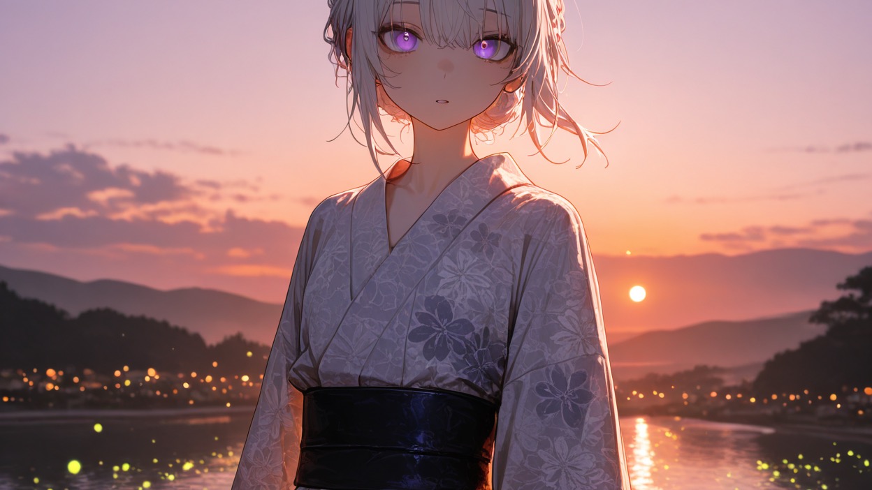 夕暮れの小川沿い、静かな散歩と心の距離