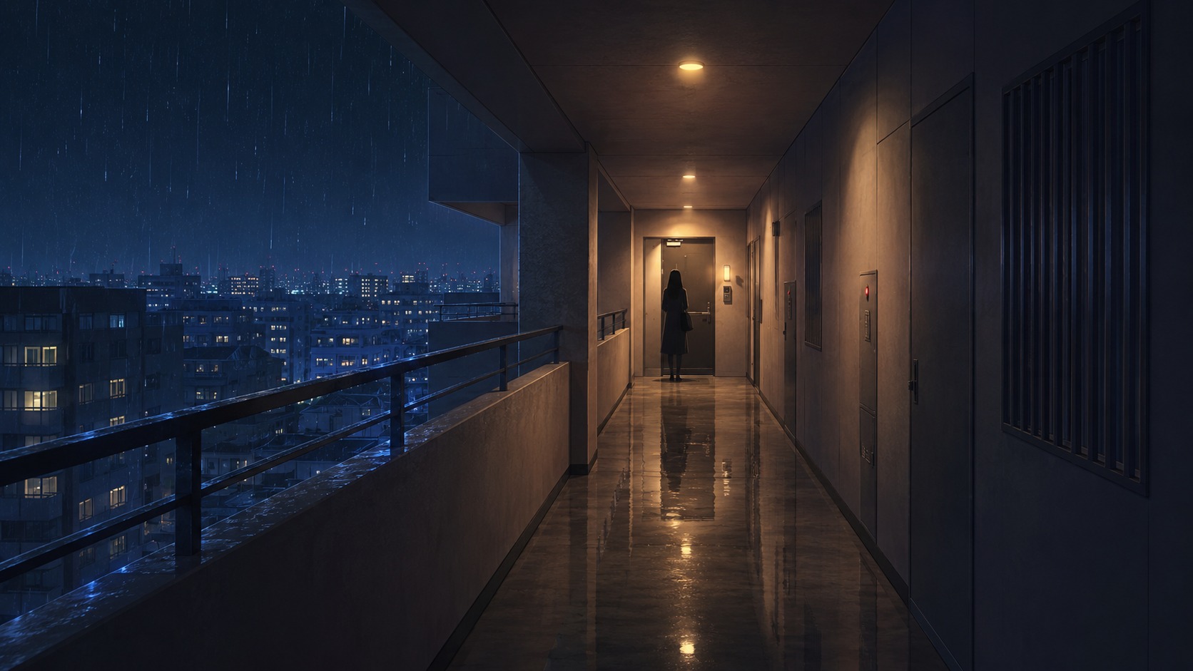 雨音のインターホン