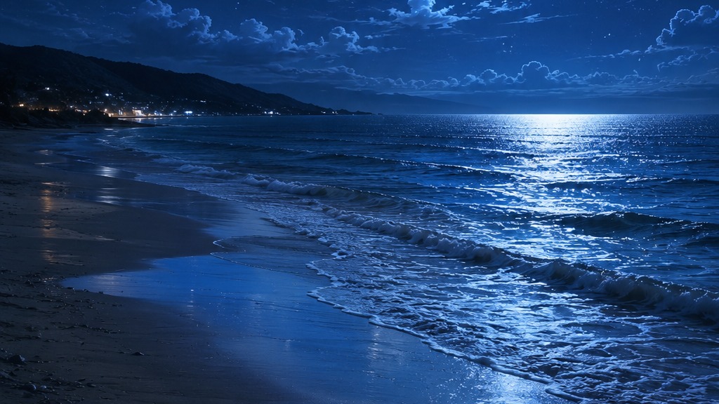 夜の海岸