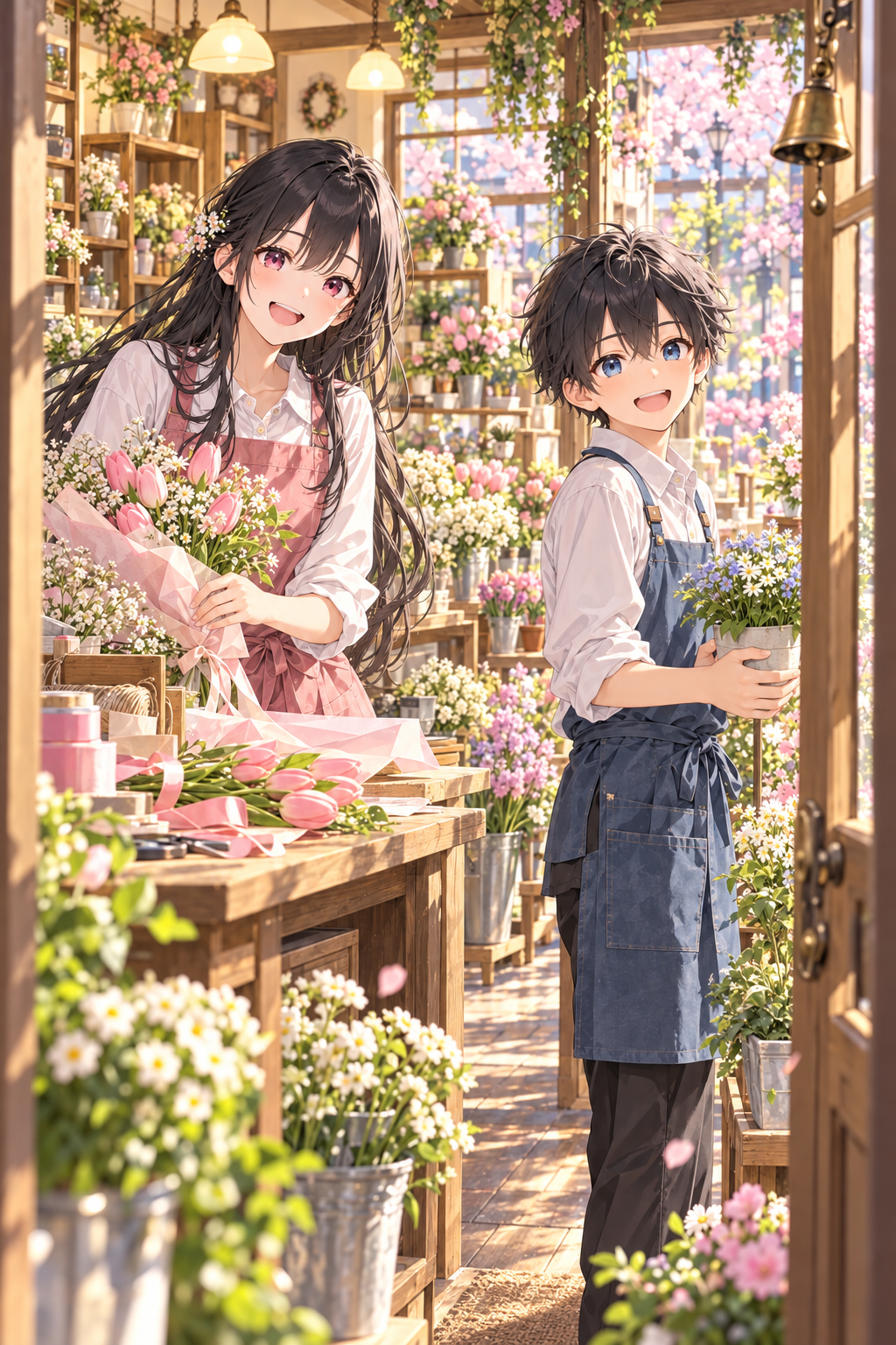 春の花屋でおかえり