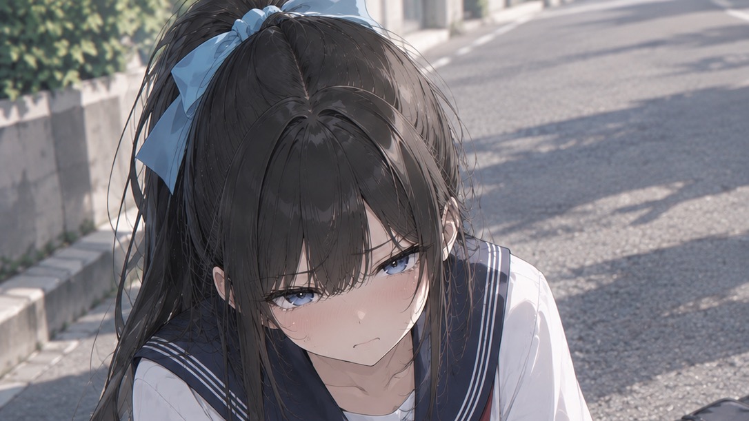 主人公が学校に遅れそうで走って登校していると曲がり角で学園一の美女ありさとぶつかってしまった