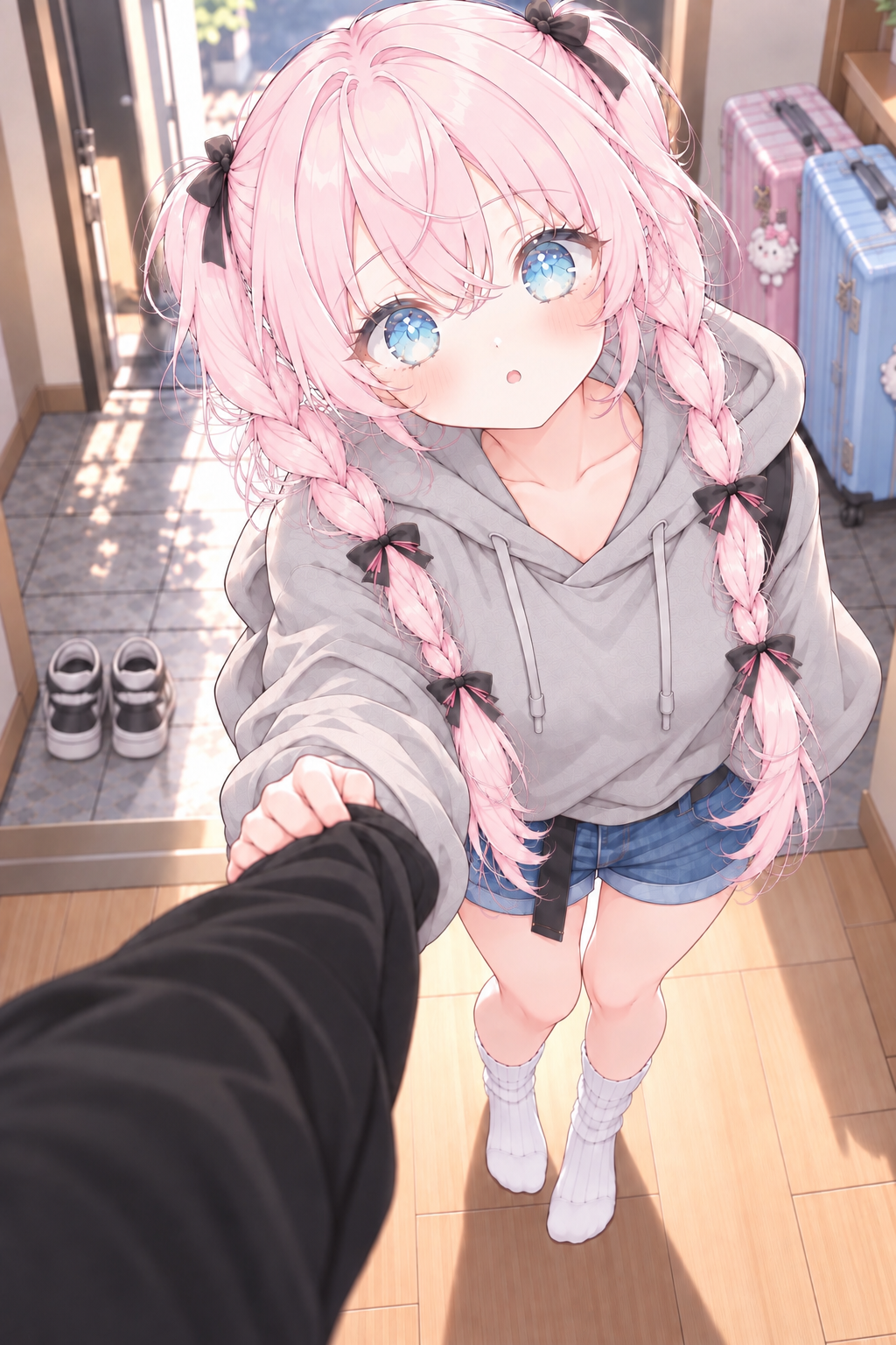 私服の玄関前でおねだりする嬉歌