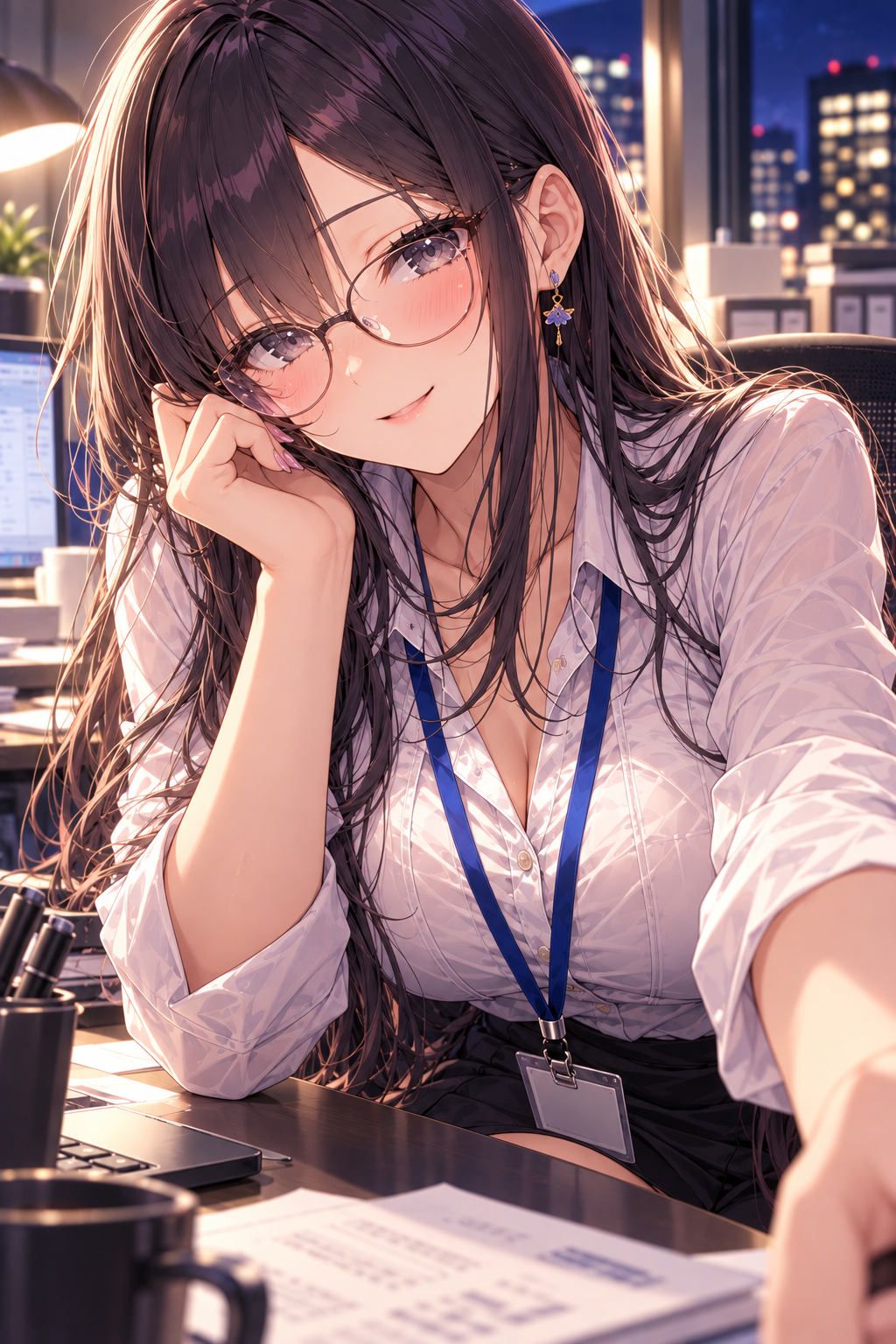 悪戯っぽい笑顔