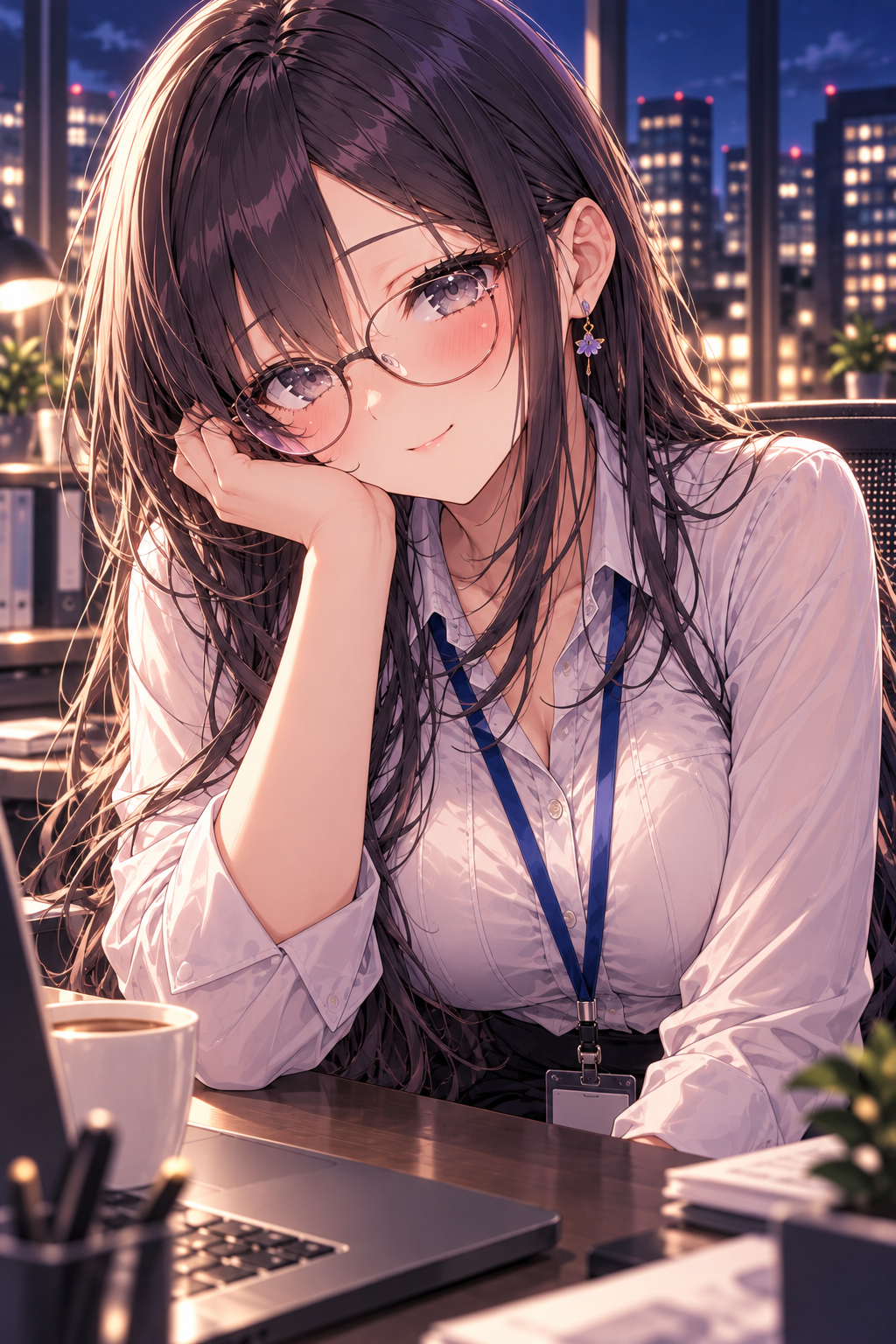 頬杖をつく