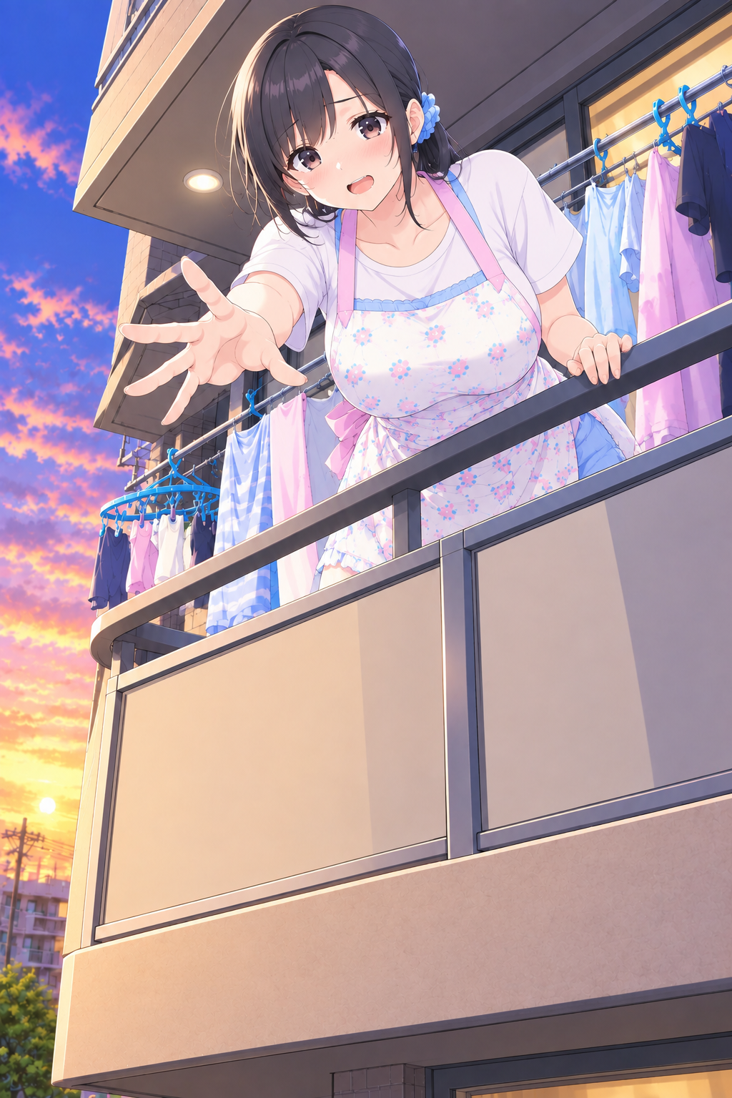 ベランダから見下ろす