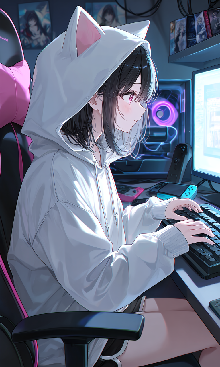 ゲームをしている部屋着の音夢