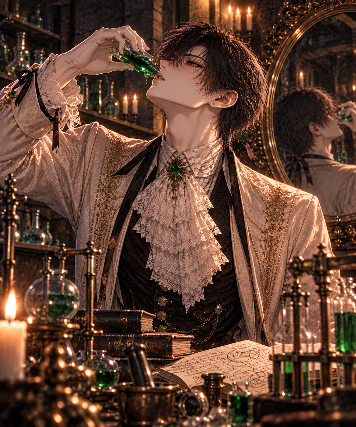 ジェキル自分で開発した薬を飲み干す