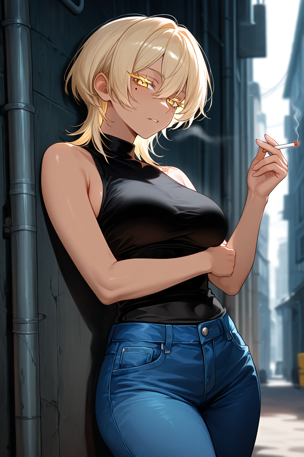 喫煙するマナ