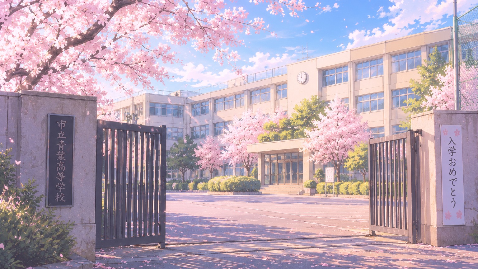 にゅうがくしきのせいもんまえ