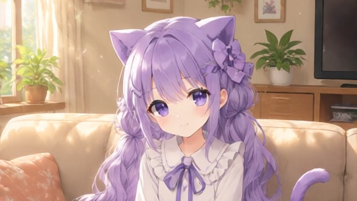 ソファに座っているリリィ