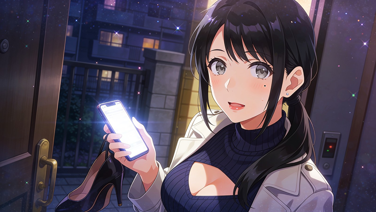 深夜の玄関